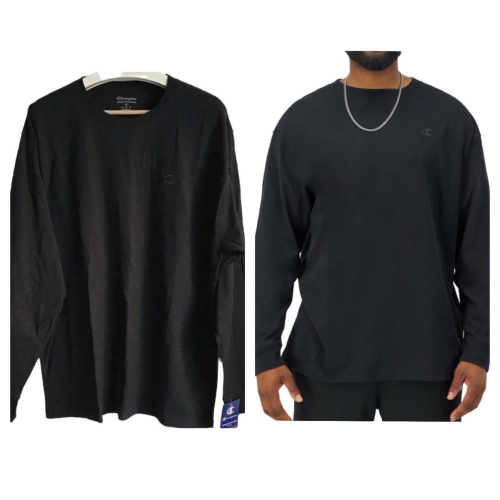 Champion NWT Men’s Classic Jersey Long Sleeve T-Shirt Size XL in Black